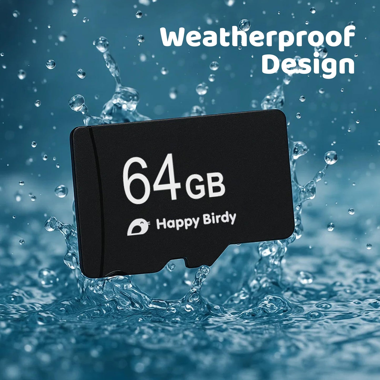 WuzuTech Happy Birdy 64GB MicroSD Card - TF Memory Card for Happy Birdy Smart Feeder | U3 A1 | 4K Video Recording | Waterproof, Heat-Resistant