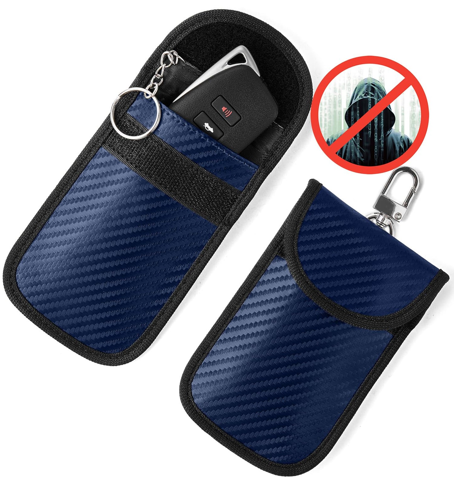 Vammcht Upgraded Faraday Bag for Key Fob (2 Pack), Premium Faraday Key Fob Protector- Car RFID Signal Blocking, Car Security Protection, Anti-Theft