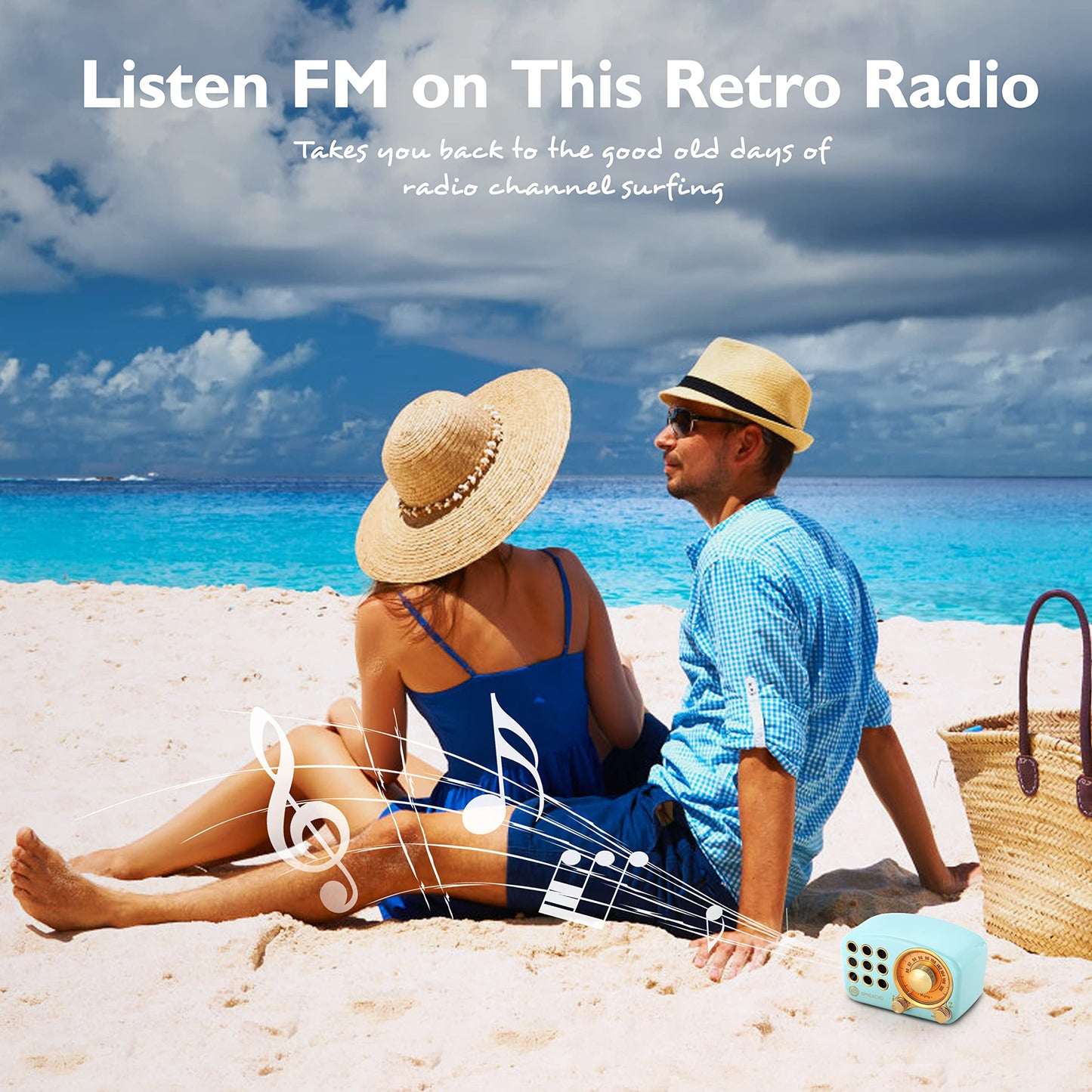 Retro Bluetooth Speaker, Vintage Radio-Greadio FM Radio with Old Fashioned Classic Style, Strong Bass Enhancement, Loud Volume, Bluetooth 5.0 Wireless