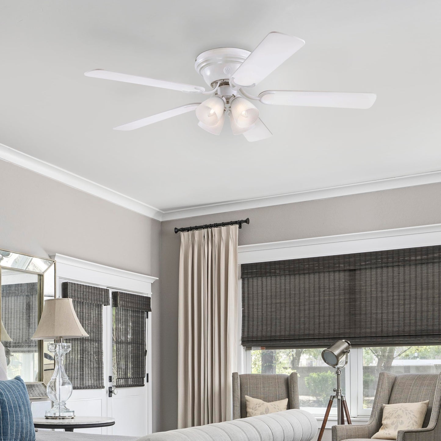 Westinghouse 7232300 Contempra IV Ceiling Fan with Light, 52-Inch, White