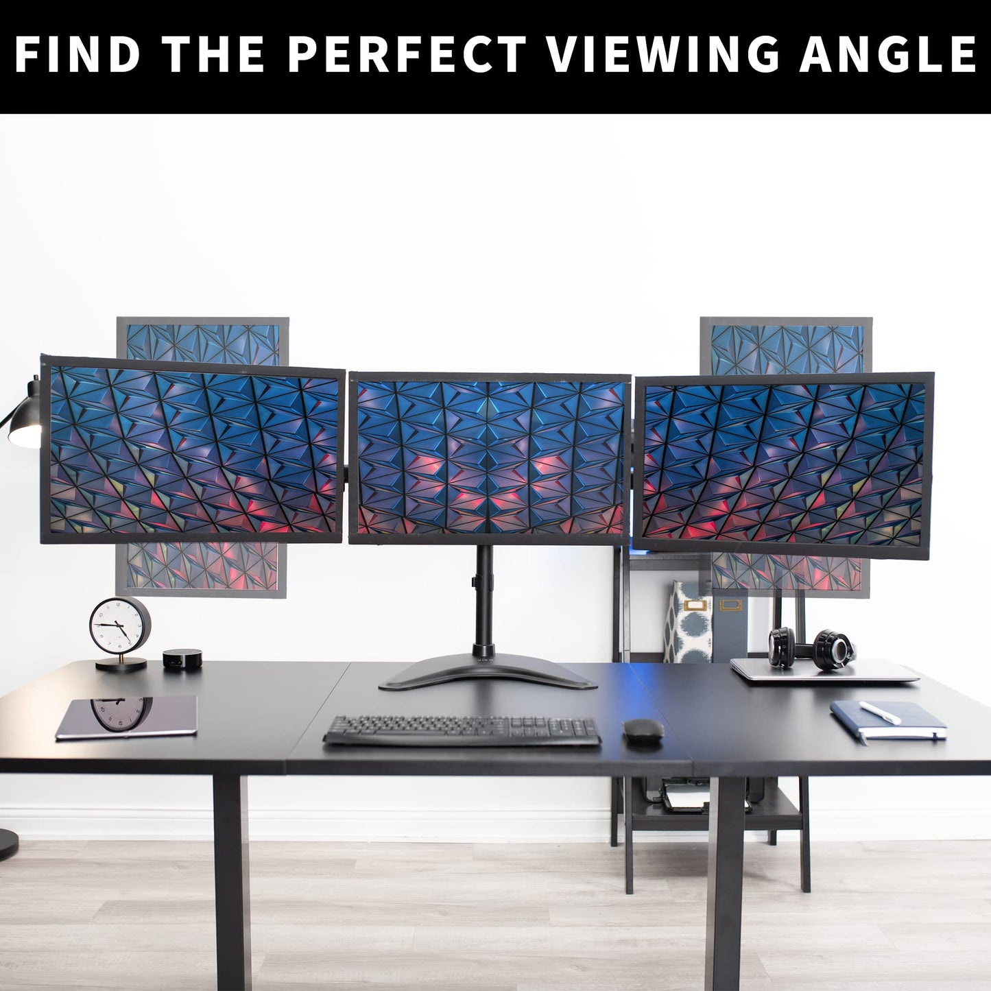 VIVO Triple Monitor Mount Fully Adjustable Desk Free Stand for 3 LCD Screens up to 24 inches STAND-V003P