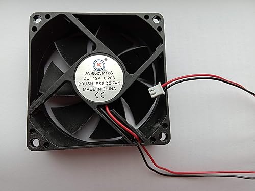 2 pcs Brushless DC Cooling Fan 12V 8025S 7 Blades 2 Wire 80x80x25mm Sleeve-Bearing Skywalking