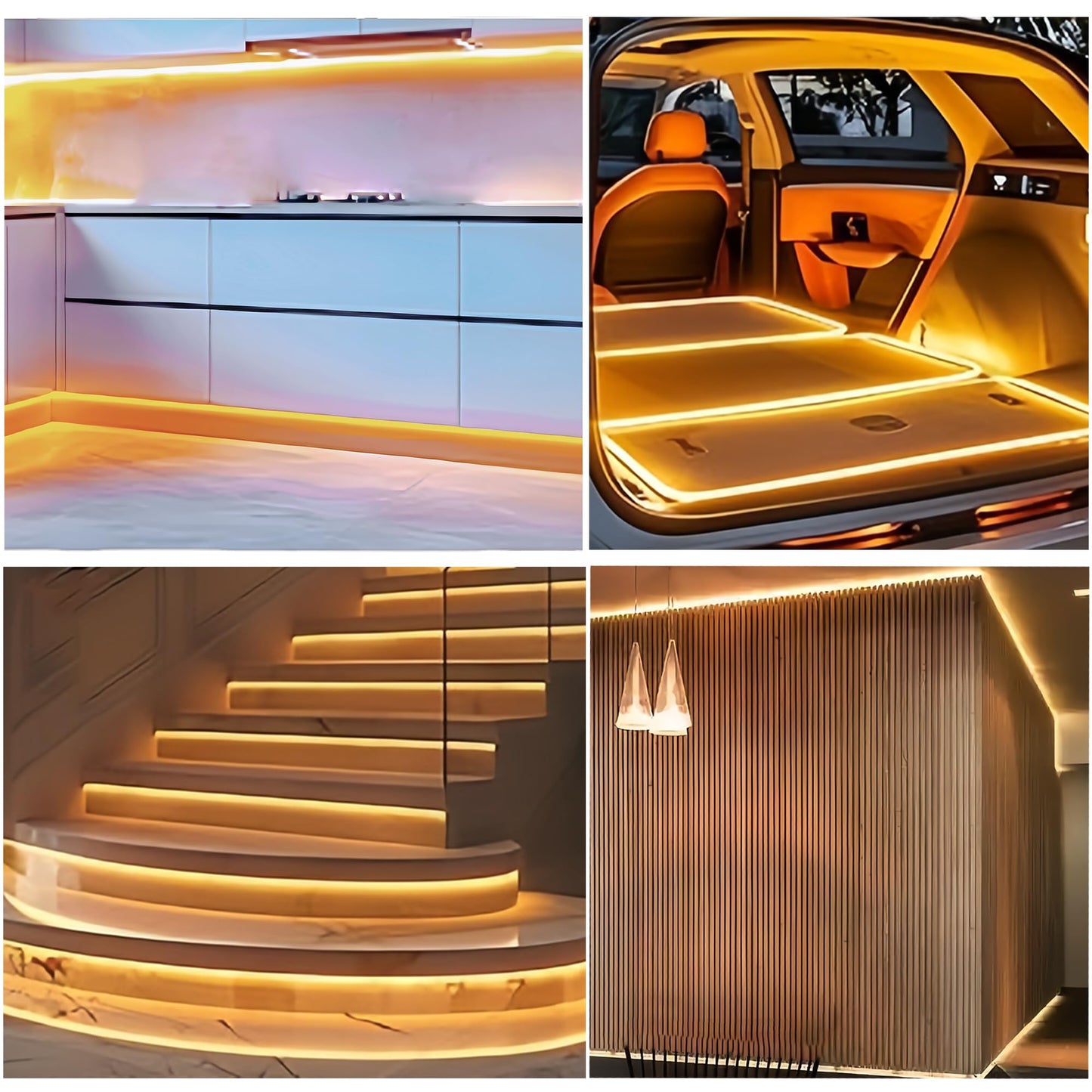 Clearhill 5V 5mm Width USB COB LED Strip Lights,6.56FT/2M,Warm White 3000K,400LEDs/M,8W/M,CRI90,1500lm,Electroplated Double-Sided Panel Light