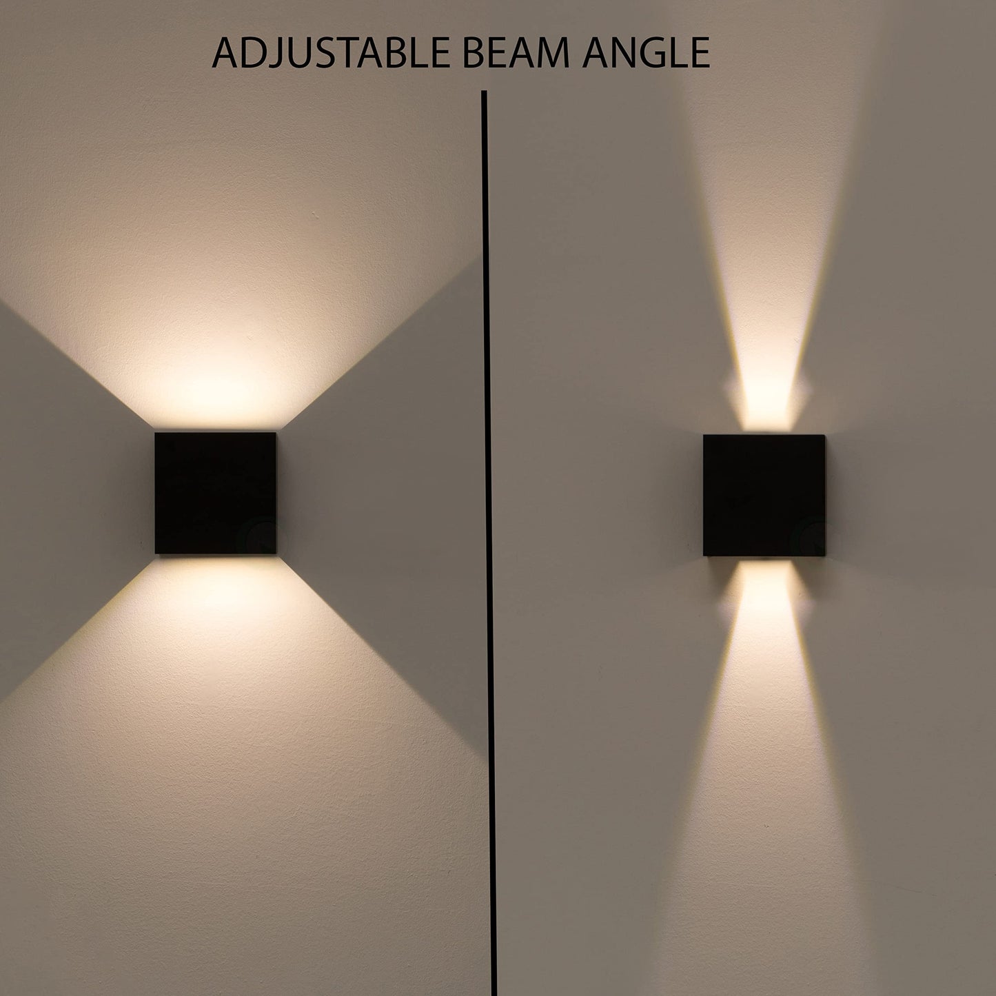 Modern Wall Sconce LED Waterproof Wall Lamp Aluminum with Adjustable Beam 10-Watt 4000K Cool White Indoor Outdoor for Bathroom Bedroom Corridor Living