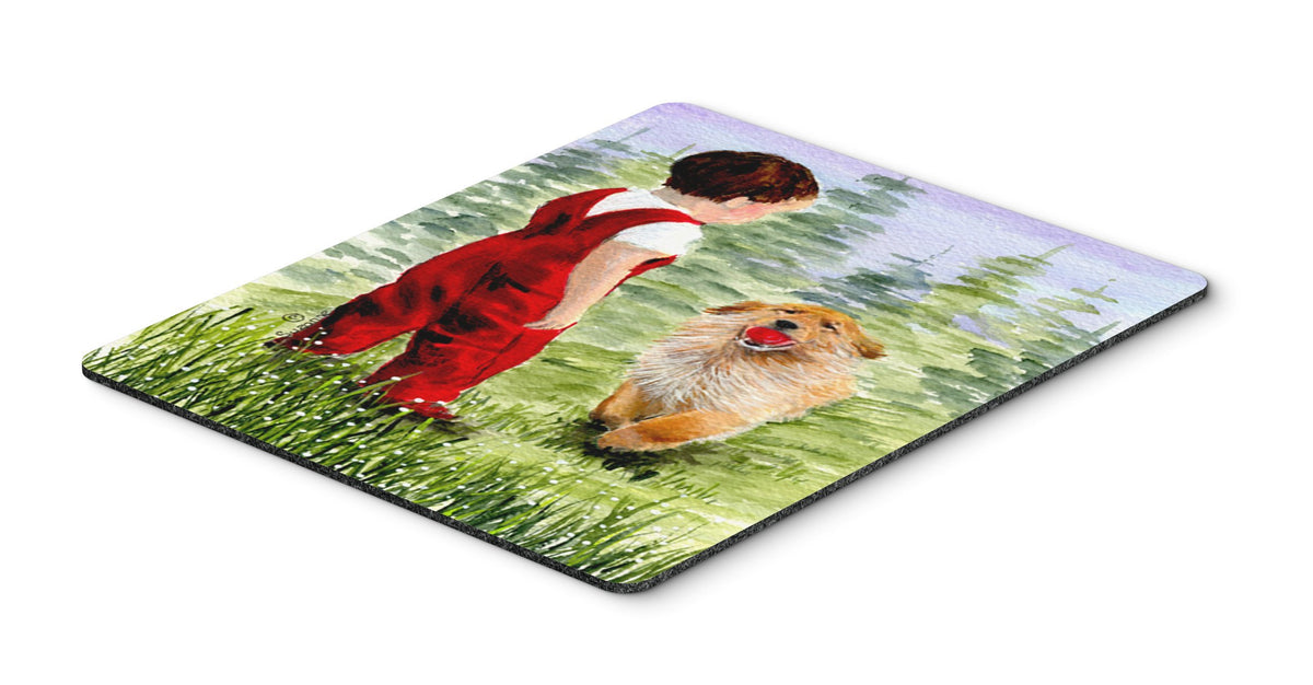 Caroline's Treasures SS8545MP Little Boy with his Golden Retriever Mouse Pad, Hot Pad or Trivet for Home Office Gaming Working Computers Laptop Mouse