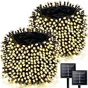 2 Pack 480 LED Solar String Lights for Outside, 170 FT Super Long Solar Chrismas Lights Outdoor with 8 Modes & Memory Function, Waterproof Twinkle