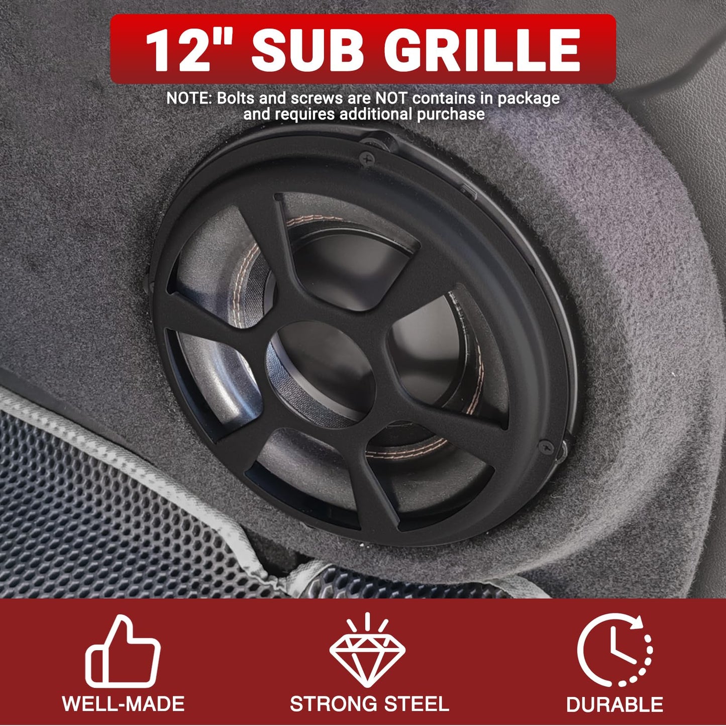 AICARS 12'' Speaker Grill Cover 12 Inch Diameter Iron Speaker Subwoofer Grill Protective Cover