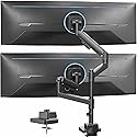 VIVO Dual Ultrawide Monitor Arms with Pole, 57 inch Screens up to 59.4 lbs, Desk Mount TV and Monitor Stand Designed for Samsung Odyssey Ark, Neo G9