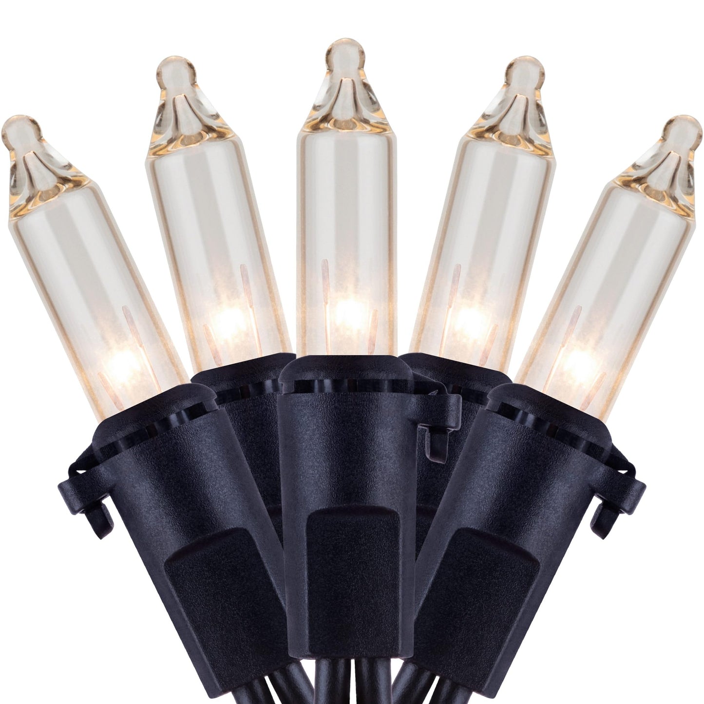 YULETIME 200 Clear Christmas String Lights, 2-Set 33 ft 100 ct Black Wire