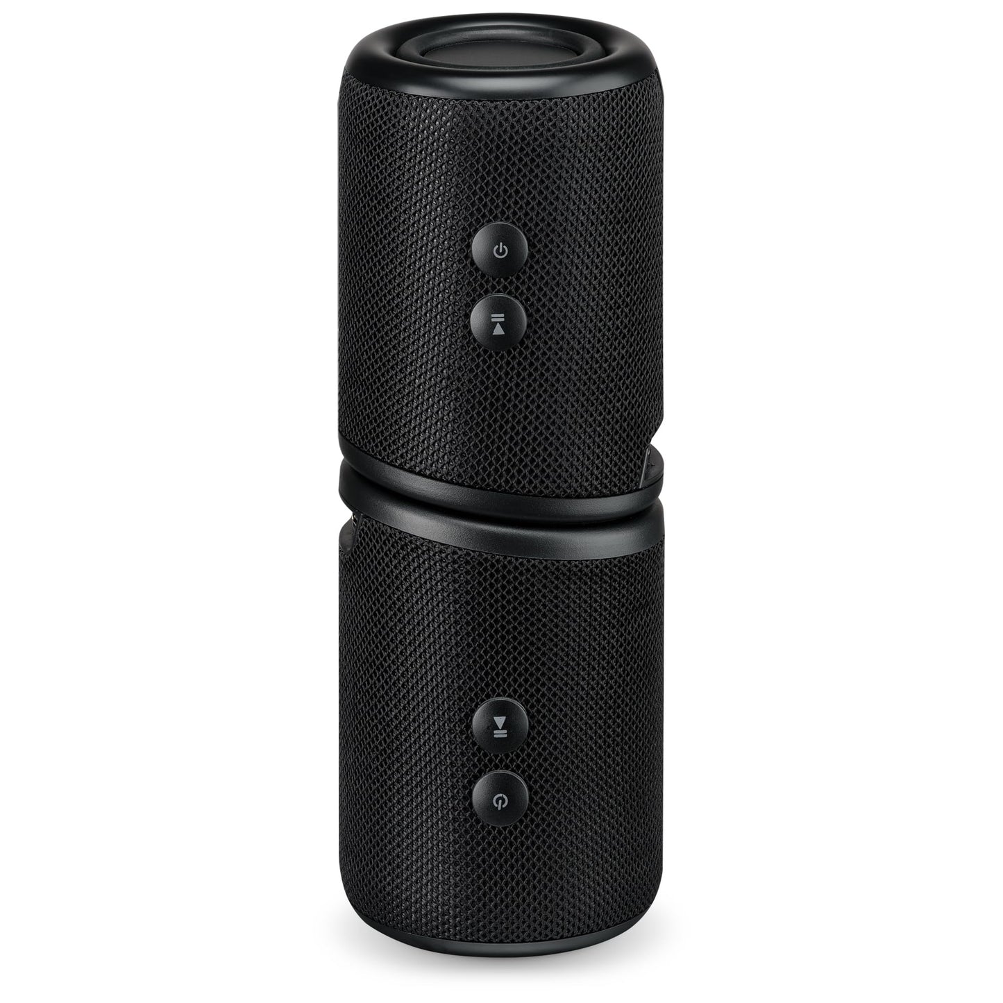 iLive Electronics Magnetic + Portable Wireless Bluetooth Speaker Set with Fabric and Rubberized Coating Carry Strap and TWS System, Black, Pair