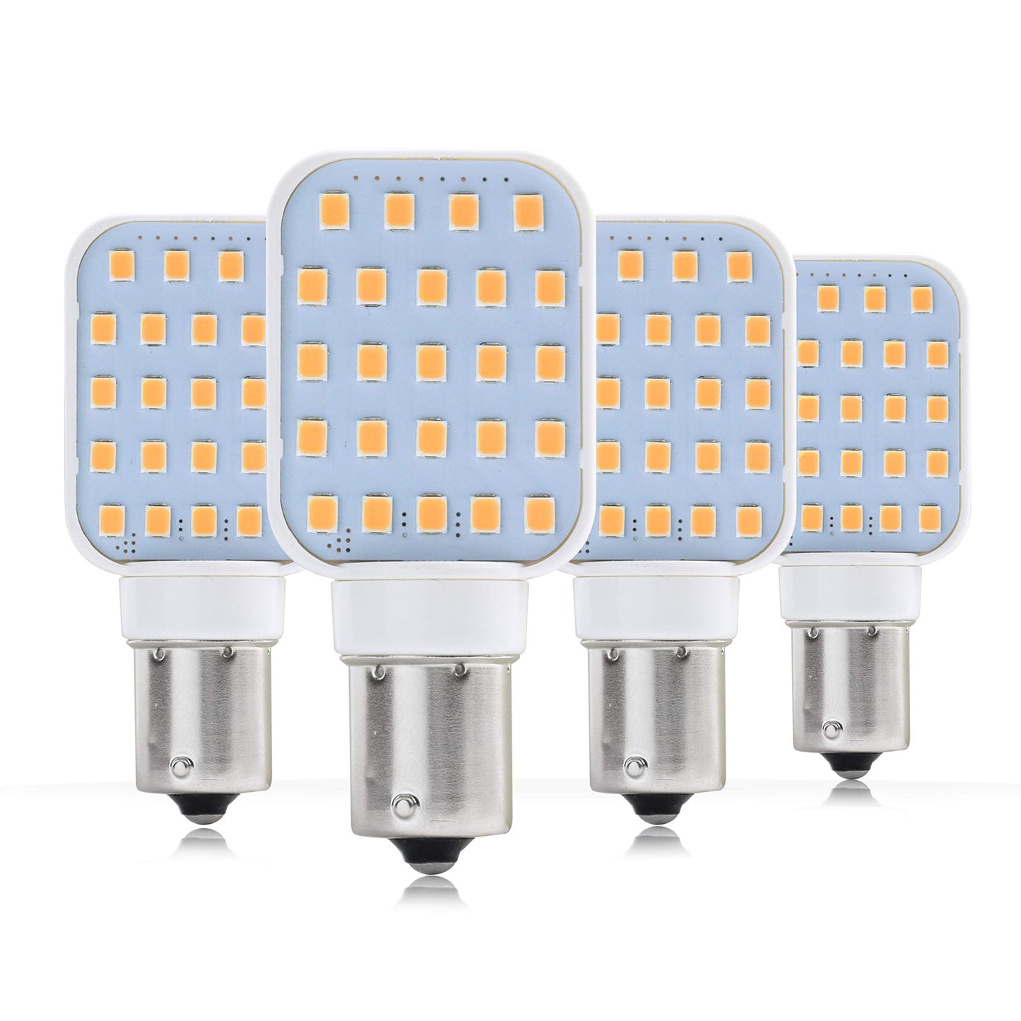 Leisure LED 4 Pack RV Interior LED Light Rotating Bulb Super Bright 312 Lumen 1141 1156 BA15S 24-SMD Camper Trailer Lamp Bulb 10-30V Warm White