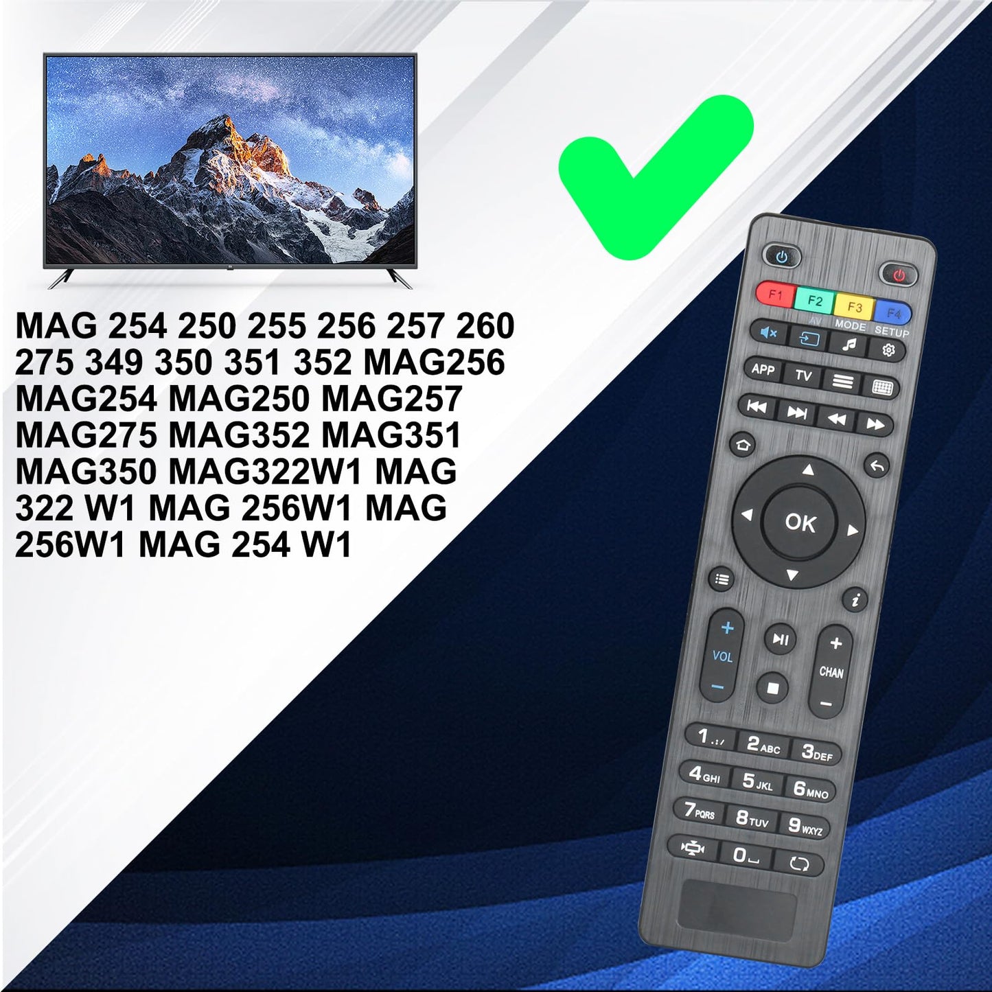 Replace Remote Control for MAG254 MAG250 Mag255 Mag256 Mag275 Mag322 Mag349 Mag410 Mag520 OTT TV Box IPTV Set-Top Box