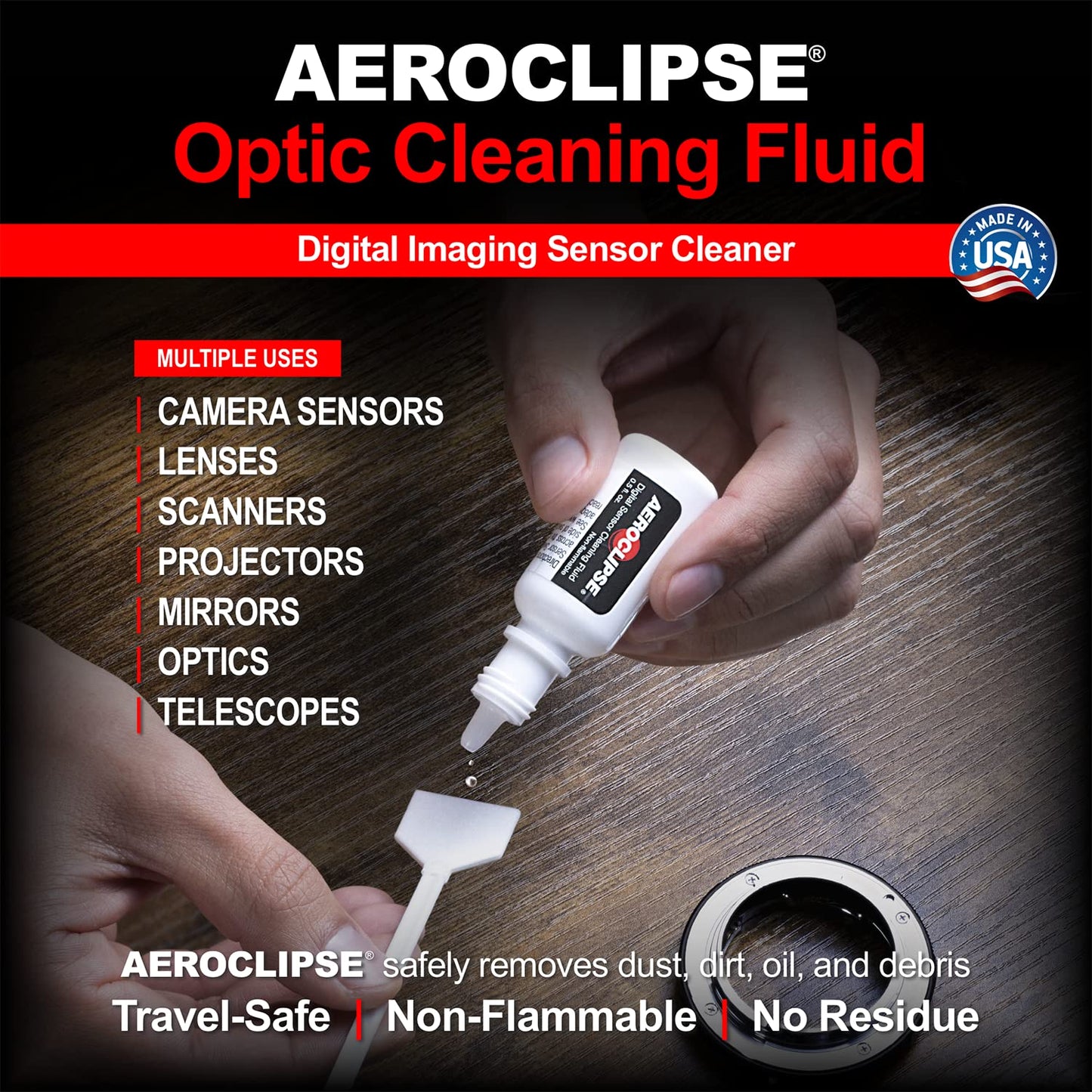 Photographic Solutions Digital Survival Kit - Type-4 (33mm) Sensor Swabs, PEC-PAD Photo Wipes, E-Wipe Packet, Aeroclipse Optic Cleaner Non-Flamable