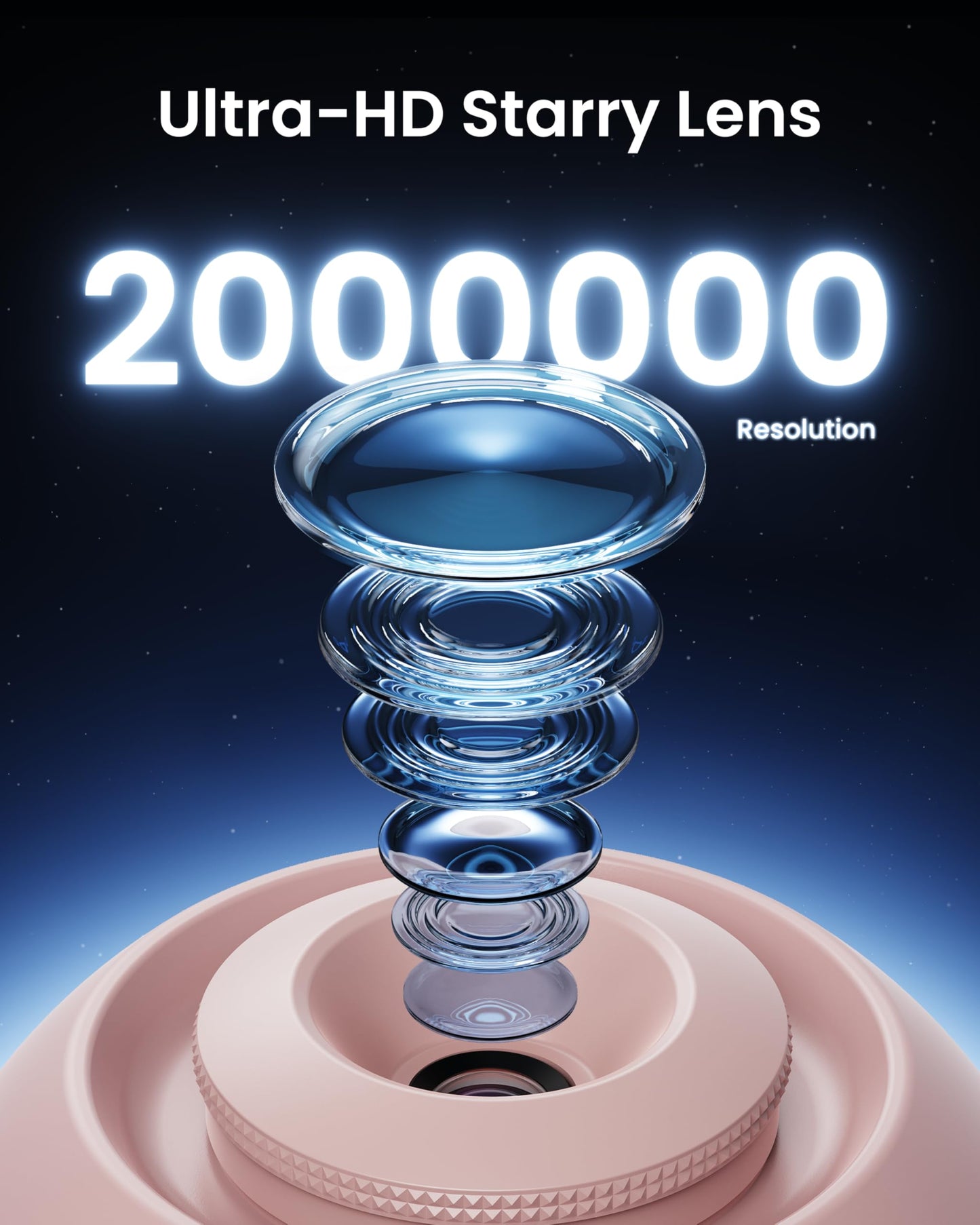 POCOCO Galaxy Star Projector with 2M-Pixel Lens & 5K Discs | Home Planetarium Projector for Relaxation, Study, and Sleep Aid | Includes 2 Films |