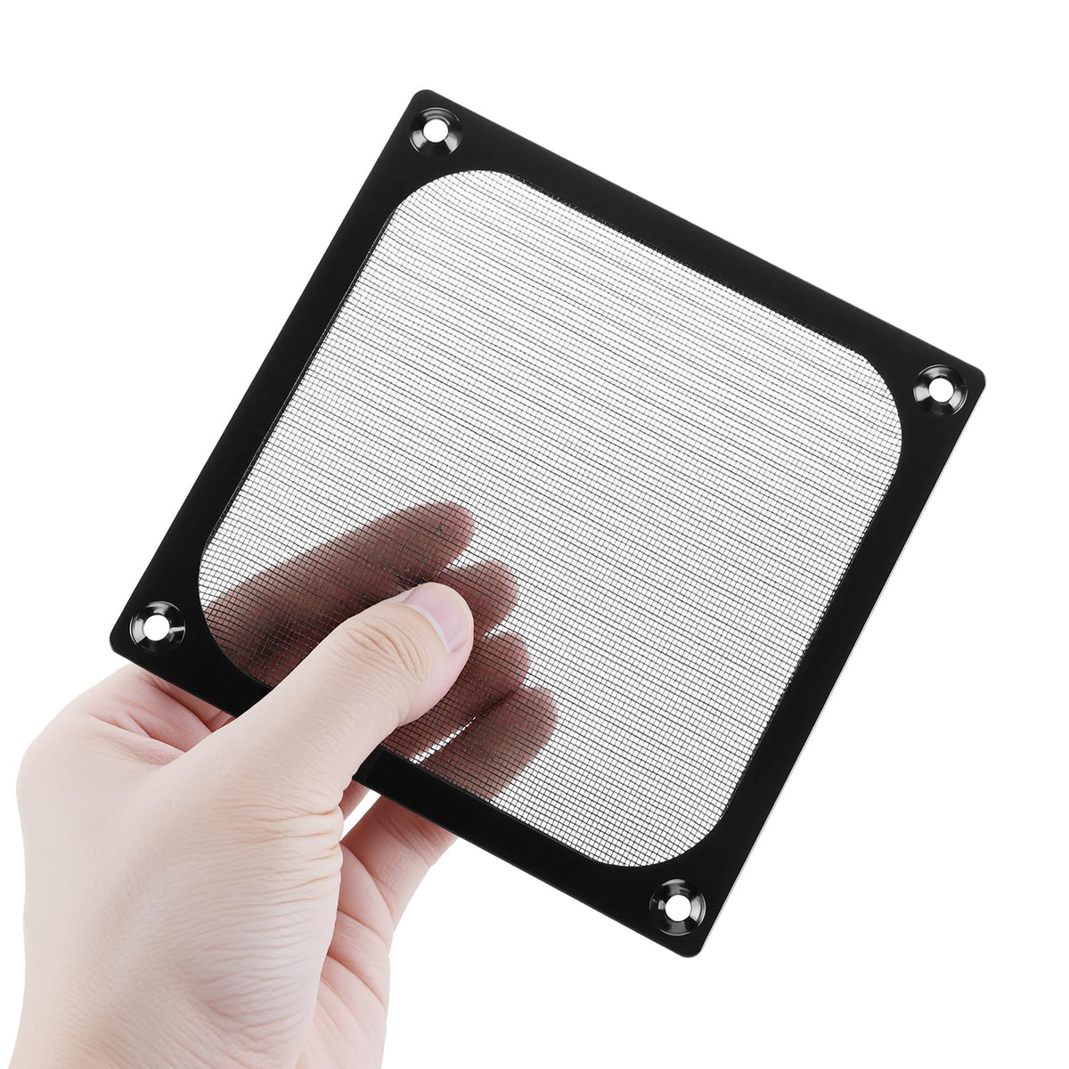 QWORK 120mm Computer Fan Filter Grills with Screws, 4 Pack, for 120mm Fans, Ultra Fine Aluminum Mesh