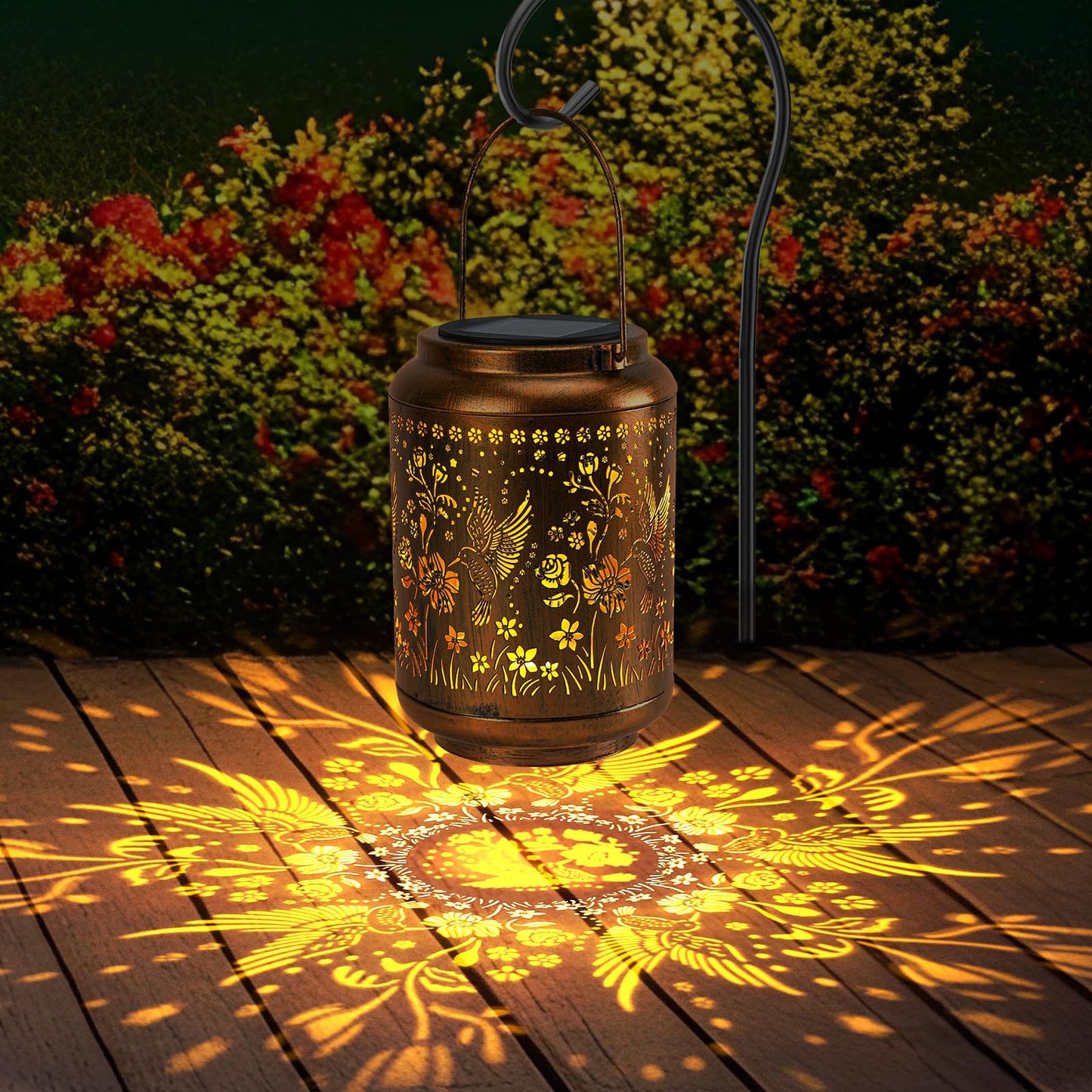 Solar Outdoor Waterproof Hummingbird Garden Decorative Lights, Outdoor Hanging Solar Lanterns, Gifts for Ladies Mom Grandma, for Patio, Deck