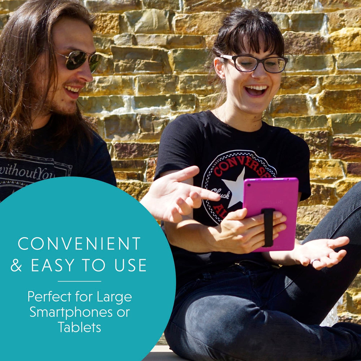 LOVEHANDLE Tablet/XL Grip for Most Tablets and Large Smartphones, Tortiseshell