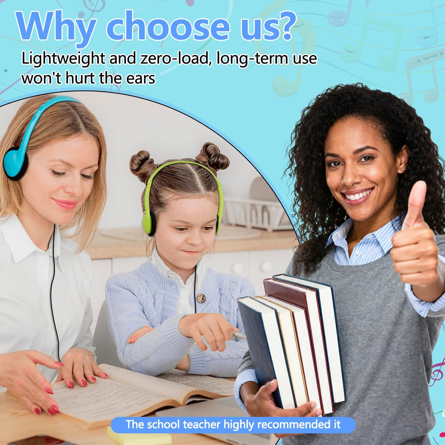 MENGLALA USB Type C Kids Headphones Bulk for Classroom School 10 Pack,Wired On Ear USB C Headphones for School Student Children Compatible
