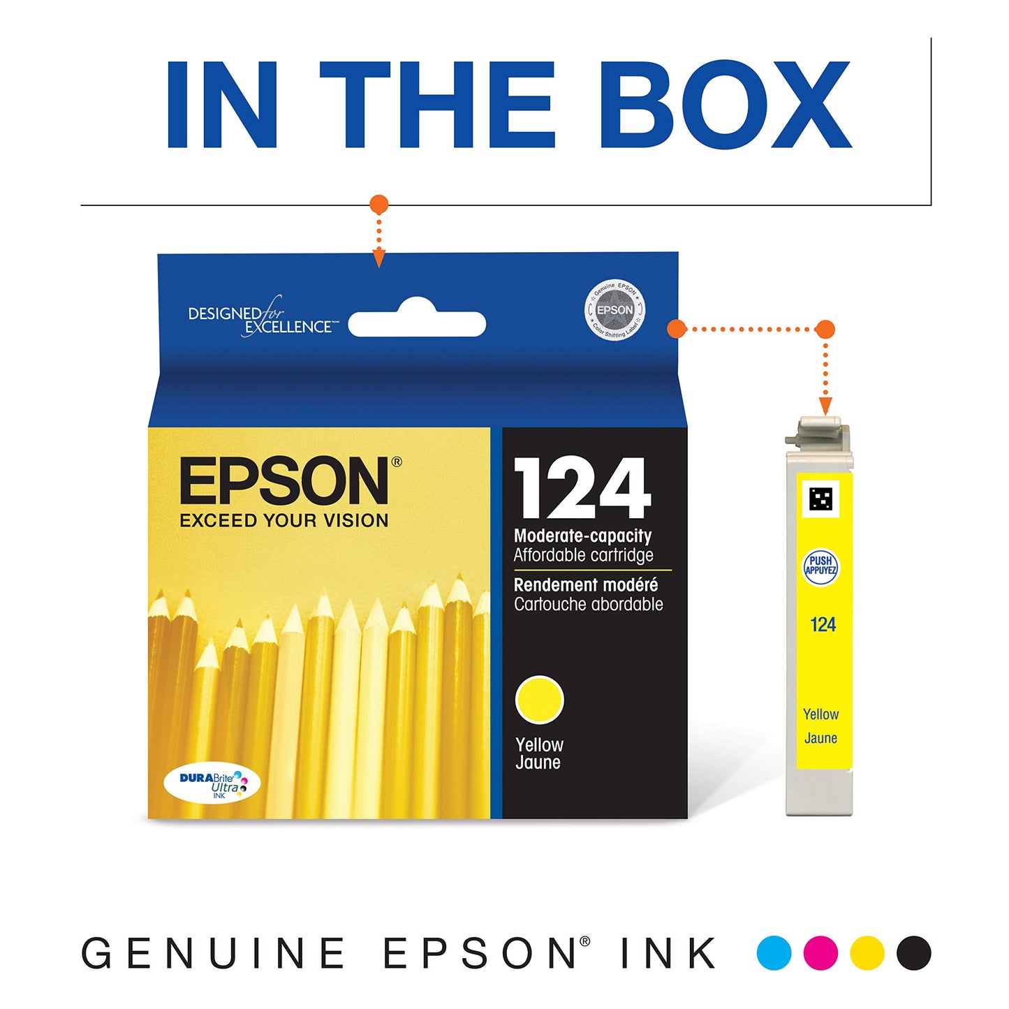 Epson T124420 DURABrite Ultra Yellow Moderate Capacity Cartridge Ink