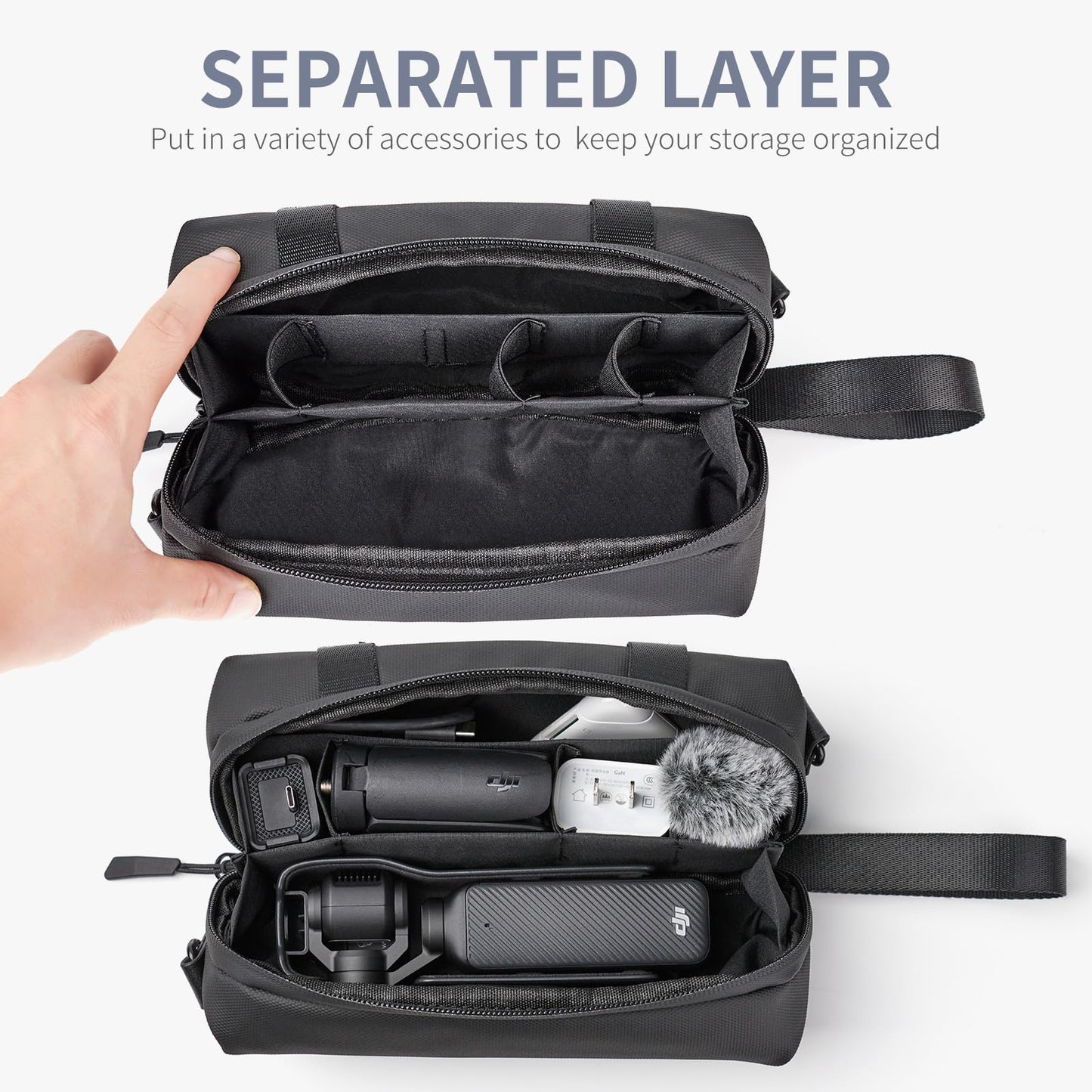 Liboer Carrying Case for Osmo DJI Pocket 3, Multilayer DJI Osmo Pocket 3 Carrying Bag Osmo Pocket 3 Creator Combo Accessories Black