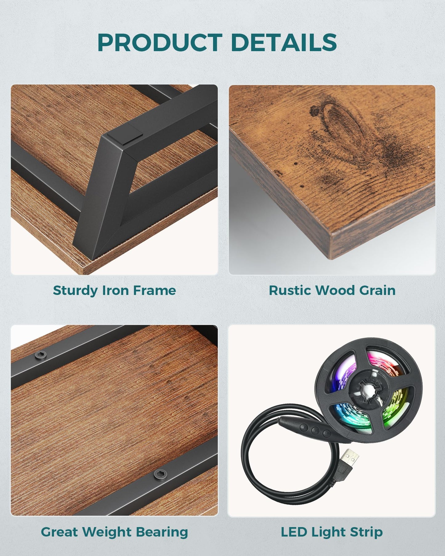 OROPY Dual LED Monitor Stand with RGB Strip Lights, 37.7" Large Computer Stand for 2 Monitors, Long Wood Desk Riser Shelf for TV, Laptop, Printer