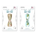 LOVEHANDLE Universal Phone Grip for Most Smartphones, Mini Tablets and Cases, Pineapple Flower Field Design Elastic Strap with Gold and Light Blue