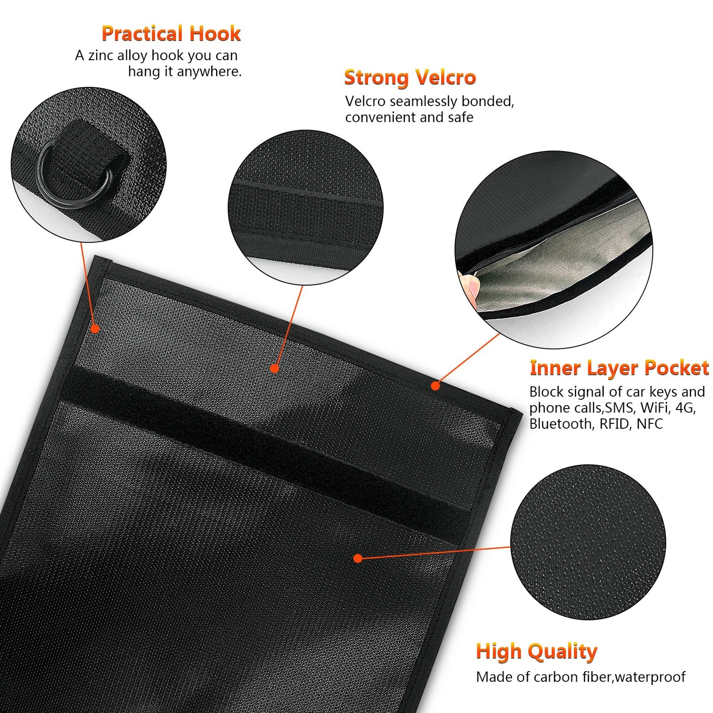 JXE JXO 4 Pack Faraday Bags Military Grade, Faraday Bag for Laptops & Tablets & Phones, Faraday Bags Emp Proof, Faraday Cages, EMP Protection, RFID