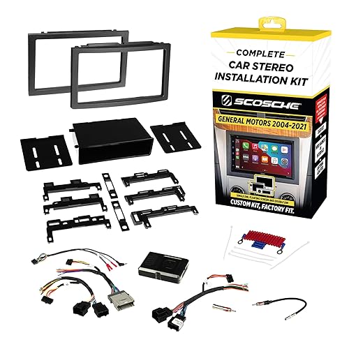 Scosche GM0516DDCS Double DIN Radio Install Dash Kit Compatible with Select 2004-21 Buick, Chevrolet, GMC, Hummer, Pontiac, Saturn and Suzuki Vehicles