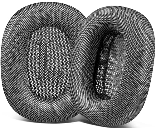 SOPROM Ear Cushions for AirPods Max 1 & 2 Over-Ear Headphones Earpads Replacement Covers Cups Pads with Durable Mesh Fabric, Softer Foam - Space Gray