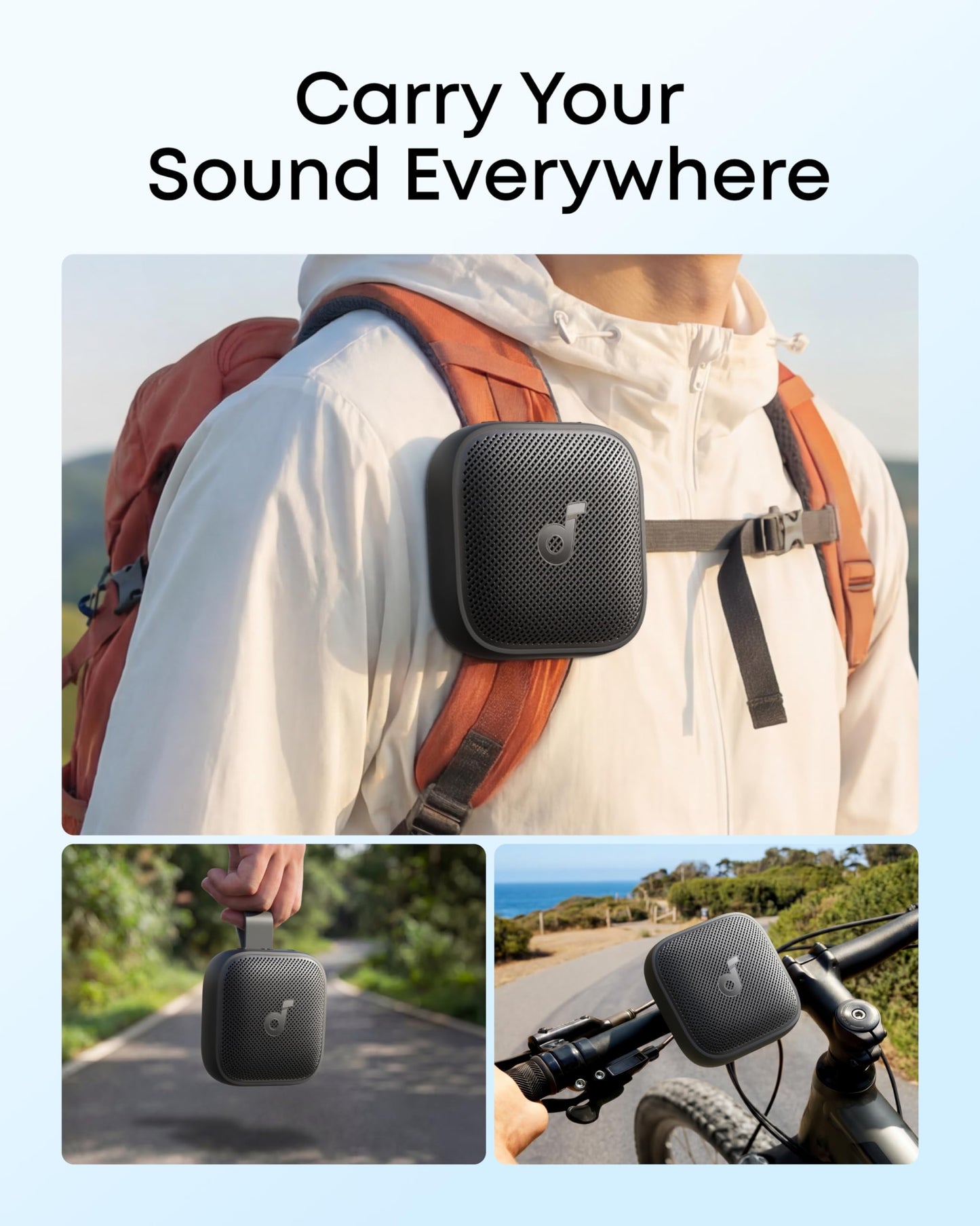 Soundcore Boom Go 3i Portable Bluetooth Speaker by Anker, 15W Punchy Sound, 24H Playtime, IP68, BassUp 2.0, Emergency Charging, Bluetooth 6.0