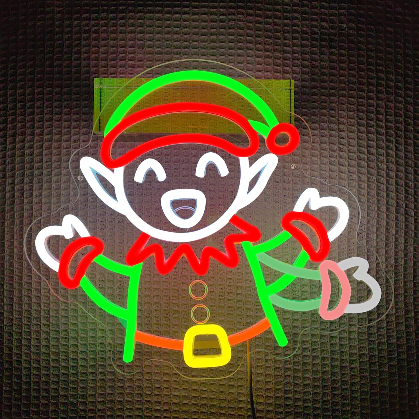 Elf Waving Christmas Neon Sign Elf Neon Sign Dimmable Christmas Led Sign for Wall Decor christmas Neon Window Lights for Holiday Party Bedroom Living