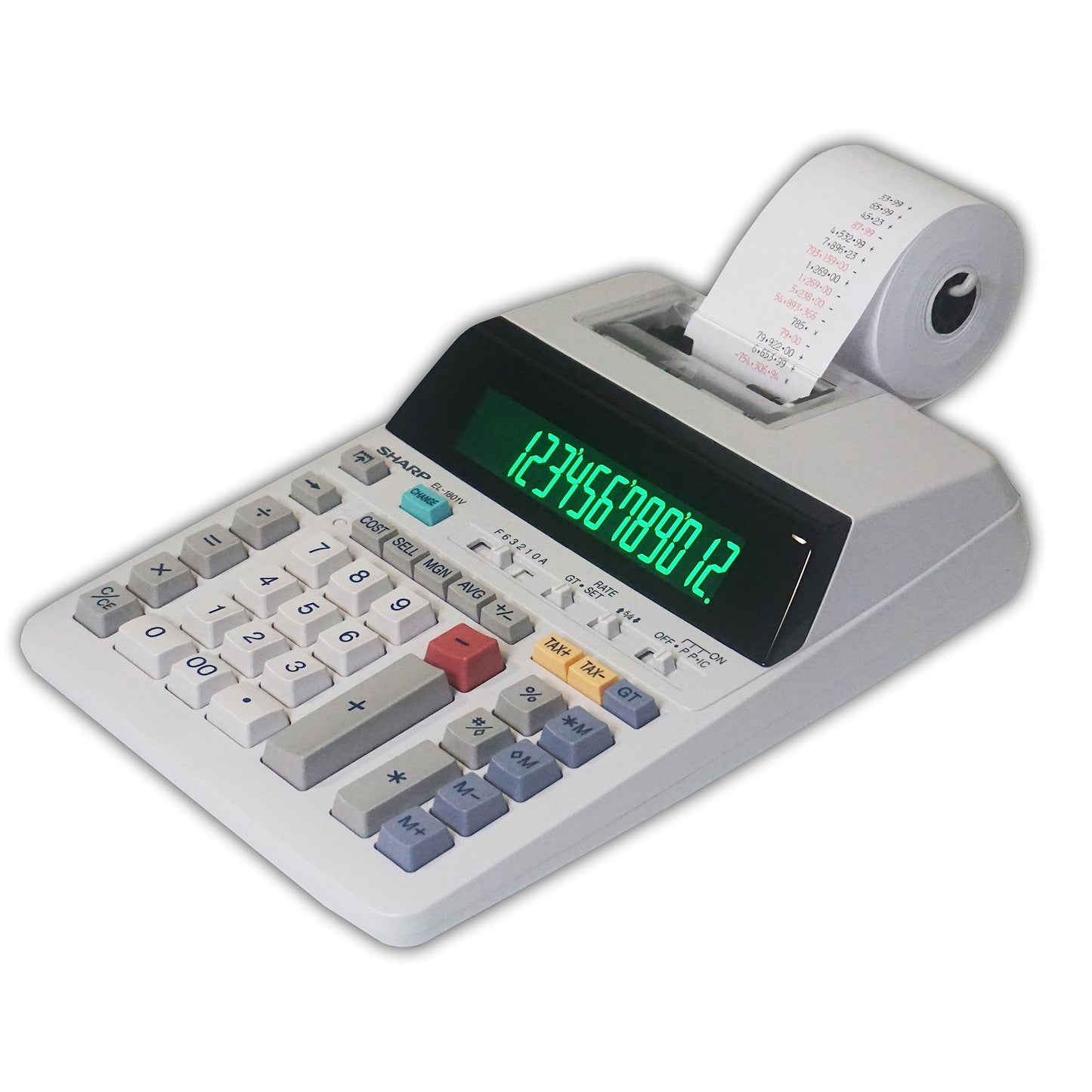 Sharp EL-1801V Ink Printing Calculator, LED Display, AC, Off-White