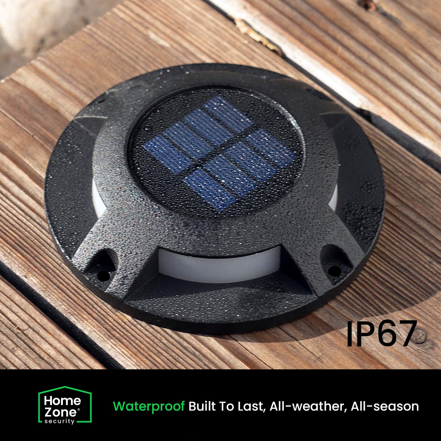 Home Zone 12 Packs Outdoor Solar Deck Light, Black, 120 Lumens Total, Waterproof, Dusk to Dawn, Aluminum Plastic Case for Decor Fence Step Pathway