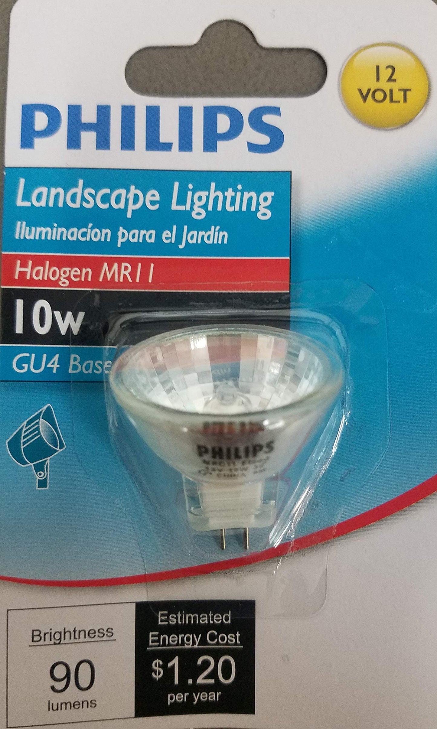 Philips 417220 Landscape Lighting and Indoor Flood 10-Watt MR11 12-Volt Light Bulb
