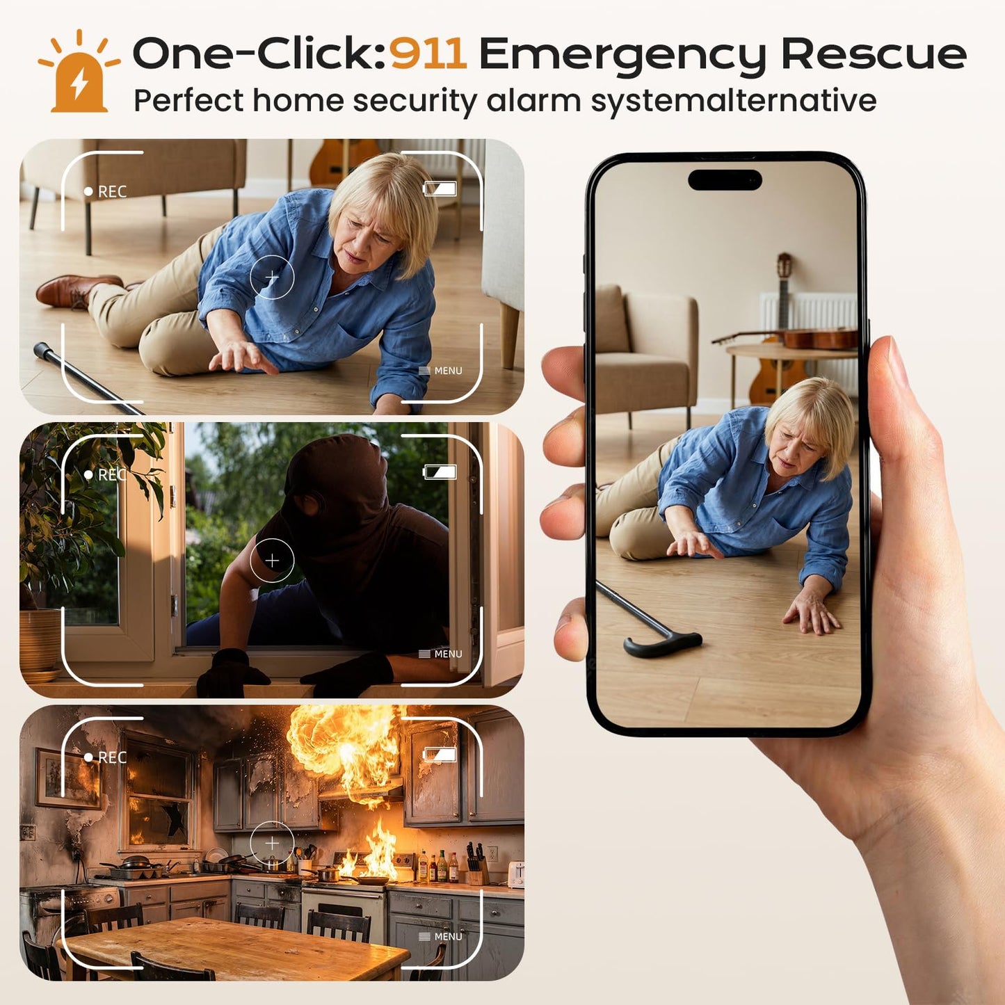 2K Indoor Security Camera, 5G&2.4G WiFi Cameras for Home Security, 360°Pan/Tilt Baby/Dog/Pet Camera, 911 Emergency, 2-Way Talk, AI Descriptive