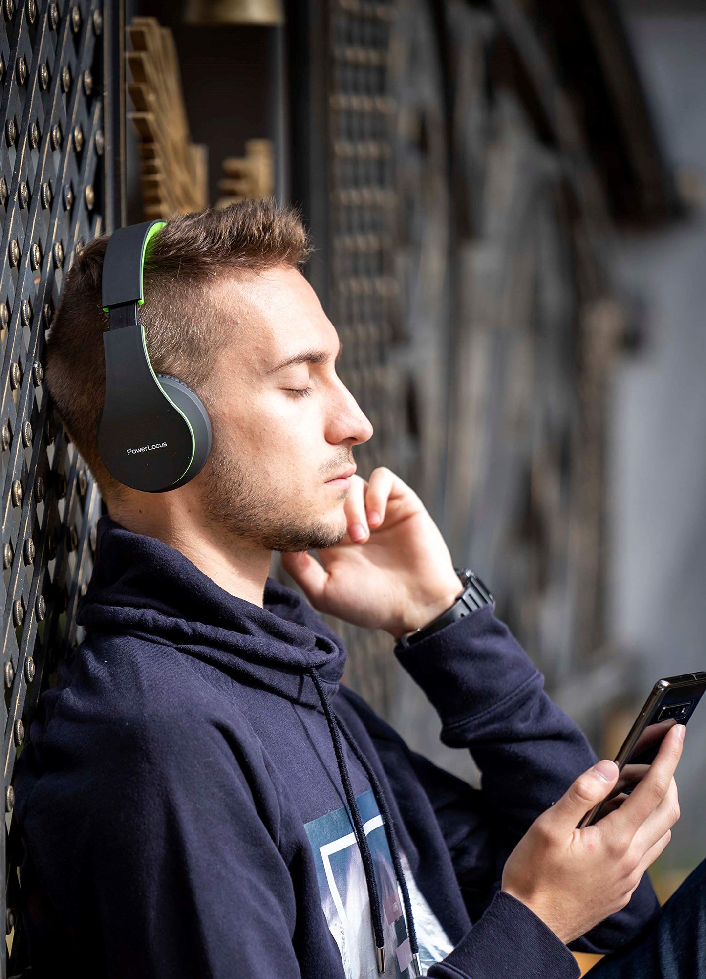 PowerLocus Wireless Bluetooth Over-Ear Stereo Foldable Headphones, Wired Headsets Rechargeable with Built-in Microphone for iPhone, Samsung, LG, iPad…