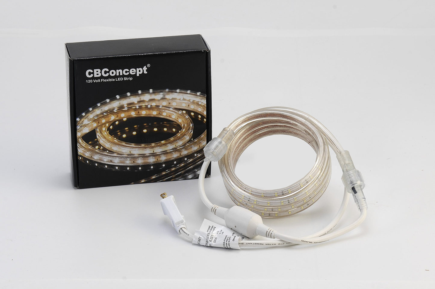 CBconcept UL Listed, 3.3 Feet, Super Bright 900 Lumen, 4000K Soft White, Dimmable, 110-120V AC Flexible Flat LED Strip Rope Light, Commercial Grade