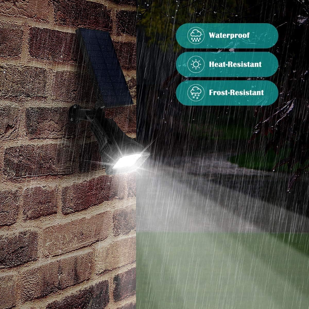 URPOWER Solar Lights Outdoor 2-in-1 Waterproof Solar Spotlight Auto On/Off Wall Lights Pathway Lights Landscape Lighting for Yard Garden Pool - Cool