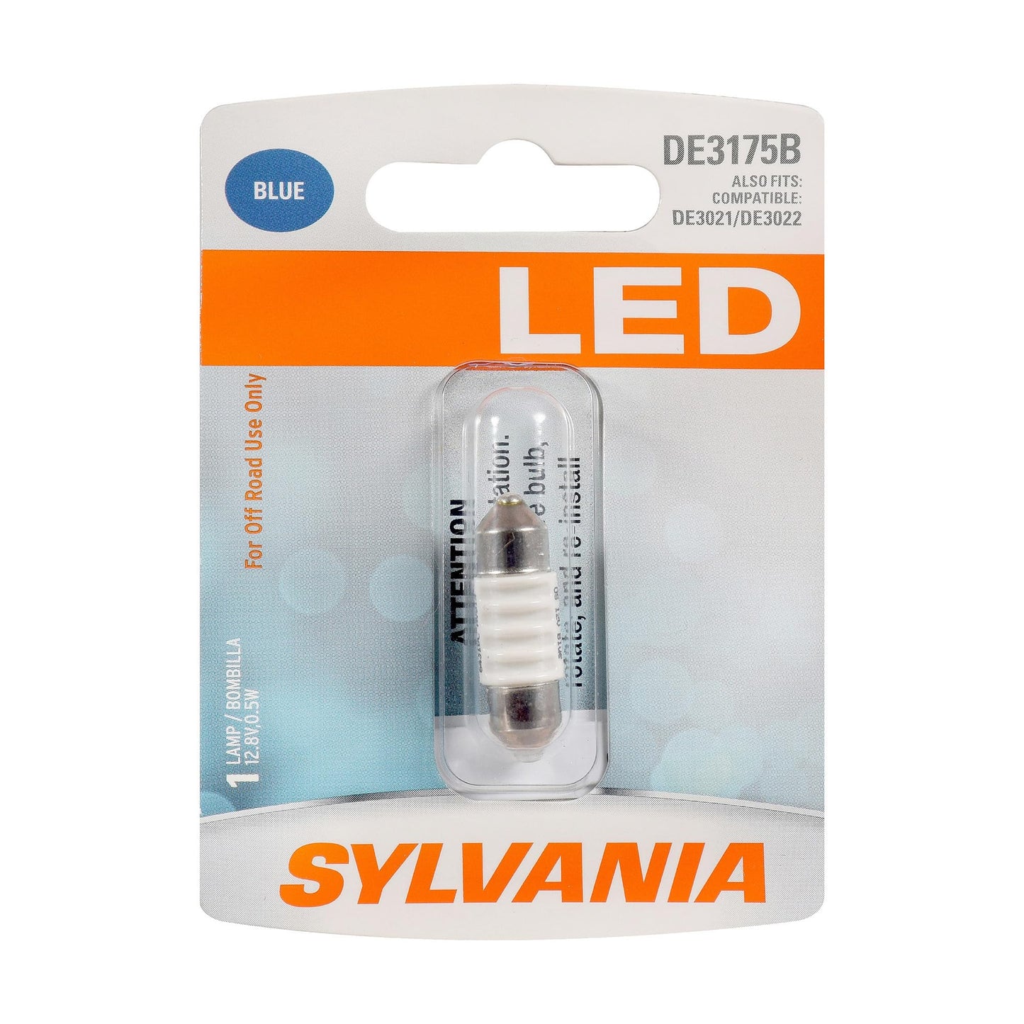 SYLVANIA DE3175 31mm Festoon LED Mini Bulb, Blue, 1 Bulb, Interior
