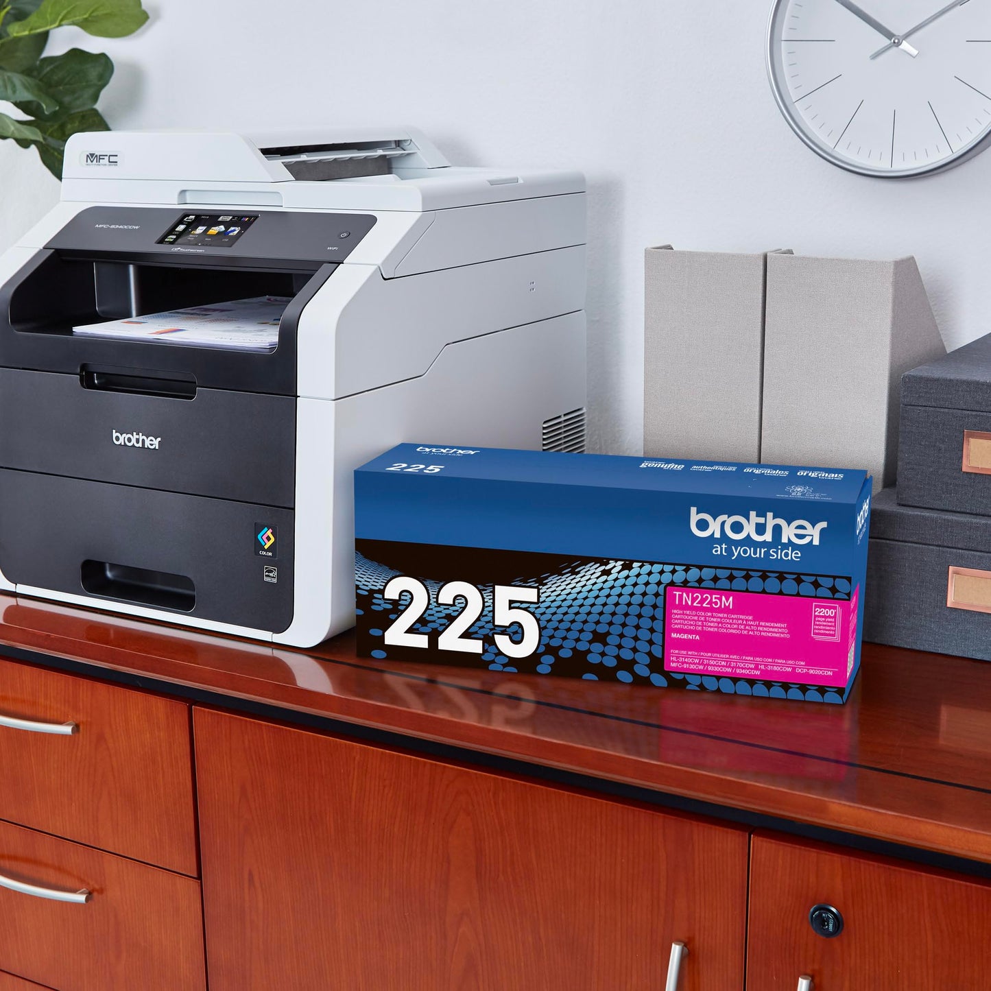 Brother Genuine High Yield Toner Cartridge, TN225M, Replacement Magenta Toner, Page Yield Up To 2,200 Pages, Amazon Dash Replenishment Cartridge