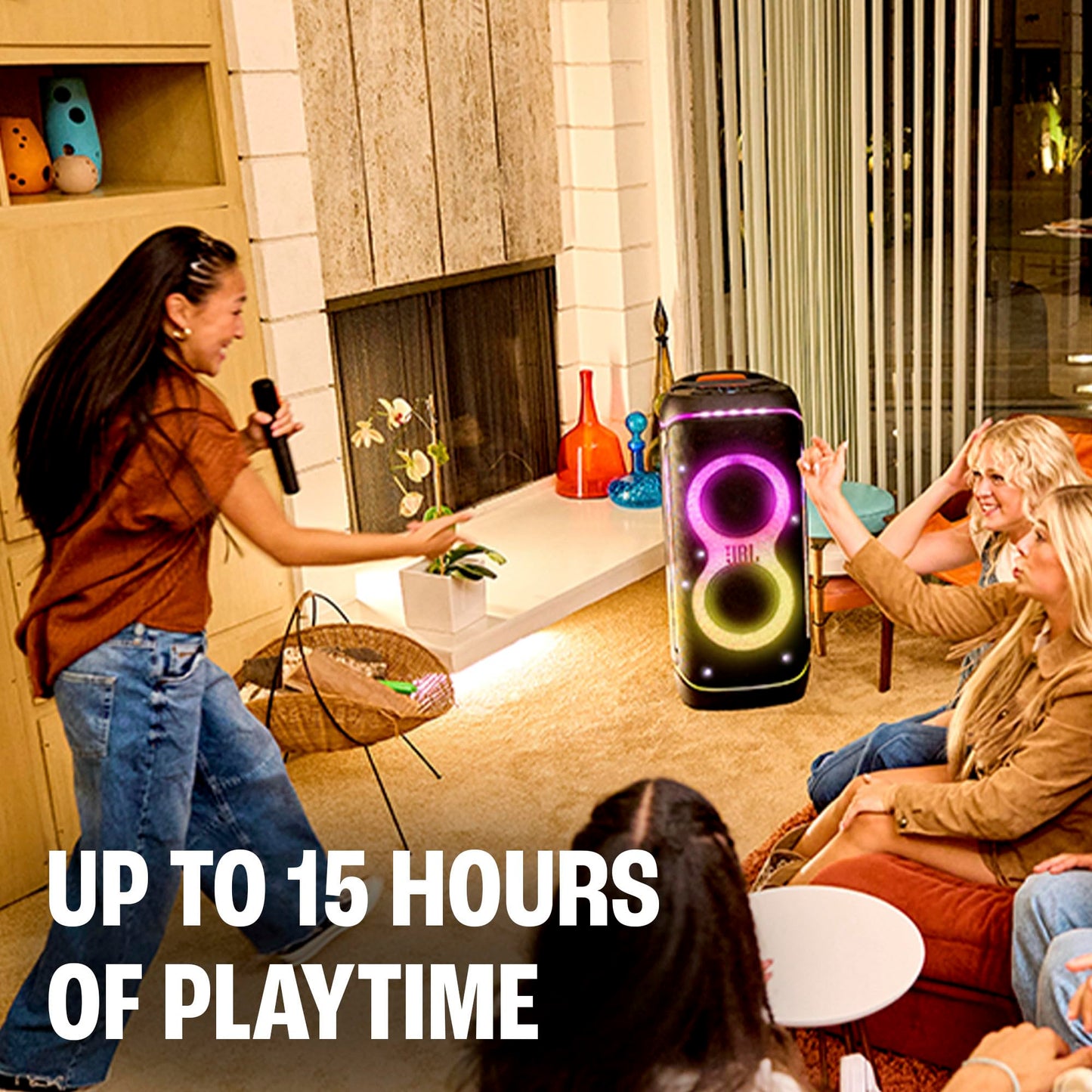 JBL PartyBox 720 - Loudest Battery-Powered Party Speaker with Superior Pro Sound and a Futuristic lightshow, Up to 15 Hours Playtime & IPX4 Splash