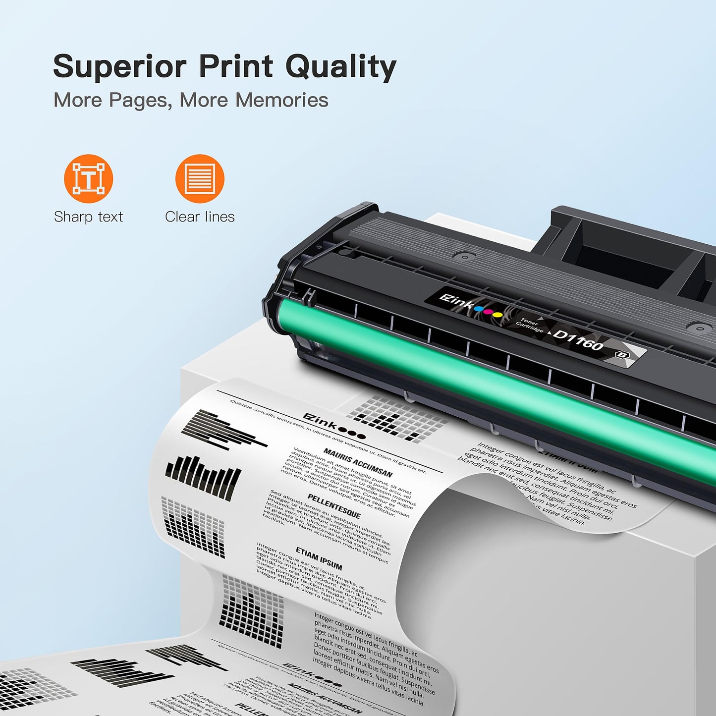 E-Z Ink Compatible Toner Cartridge Replacement for Dell B1160 Toner Cartridge to Use with Dell B1160 B1160w B1163w B1165nfw Mono Laser Printers (2