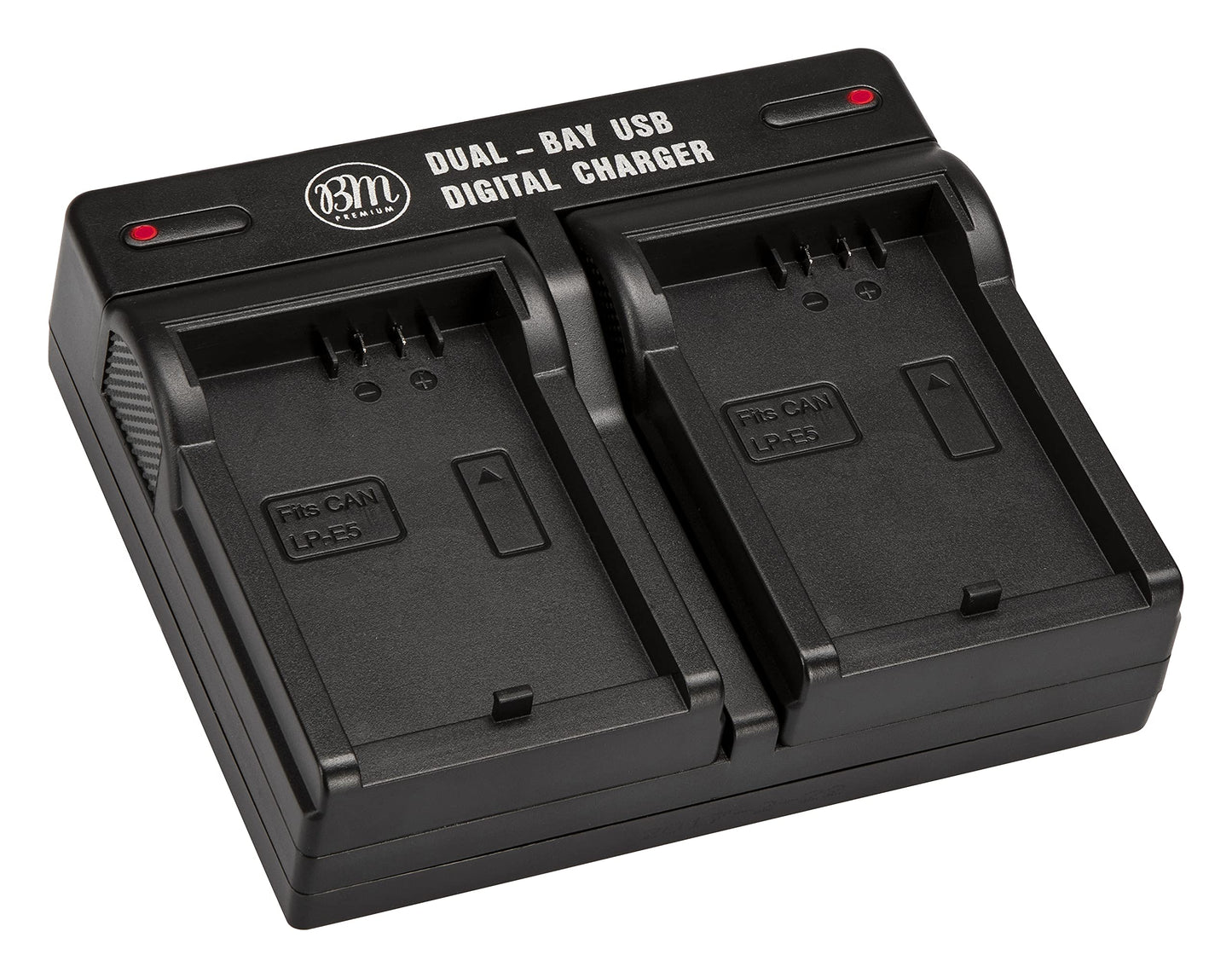 BM Premium LP-E5 Dual Bay Battery Charger for Canon EOS Rebel XS, Rebel T1i, Rebel XSi, 1000D, 500D, 450D, Kiss X3, Kiss X2, Kiss F Digital SLR Camera