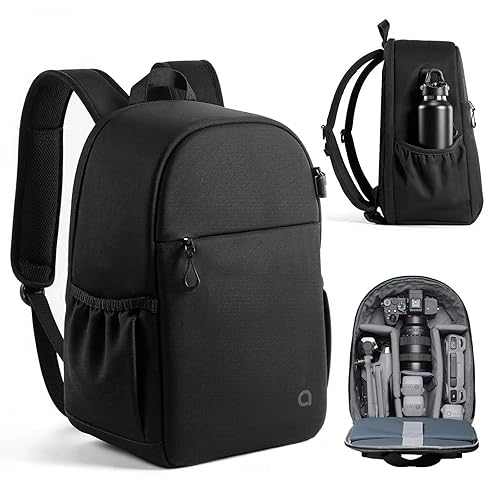 llano Compact Camera Backpack for DSLR/SLR/Mirrorless,Photography Bag with Laptop Slot (for 14" MacBook) & Tripod Holder, Ideal for Travel & Outdoor