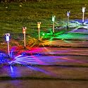 Wellgium Solar Lights Outdoor - Garden Landscape Pathway Lights for Lawn Patio - Stainless Steel, 12 Pack (6 Colors)
