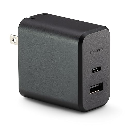 Mophie GaN 60W USB C Charger Block with USB A Port - Fast Wall Charger for iPhone, iPad, Google Pixel, Samsung Galaxy, MacBook Pro, Laptops, and More