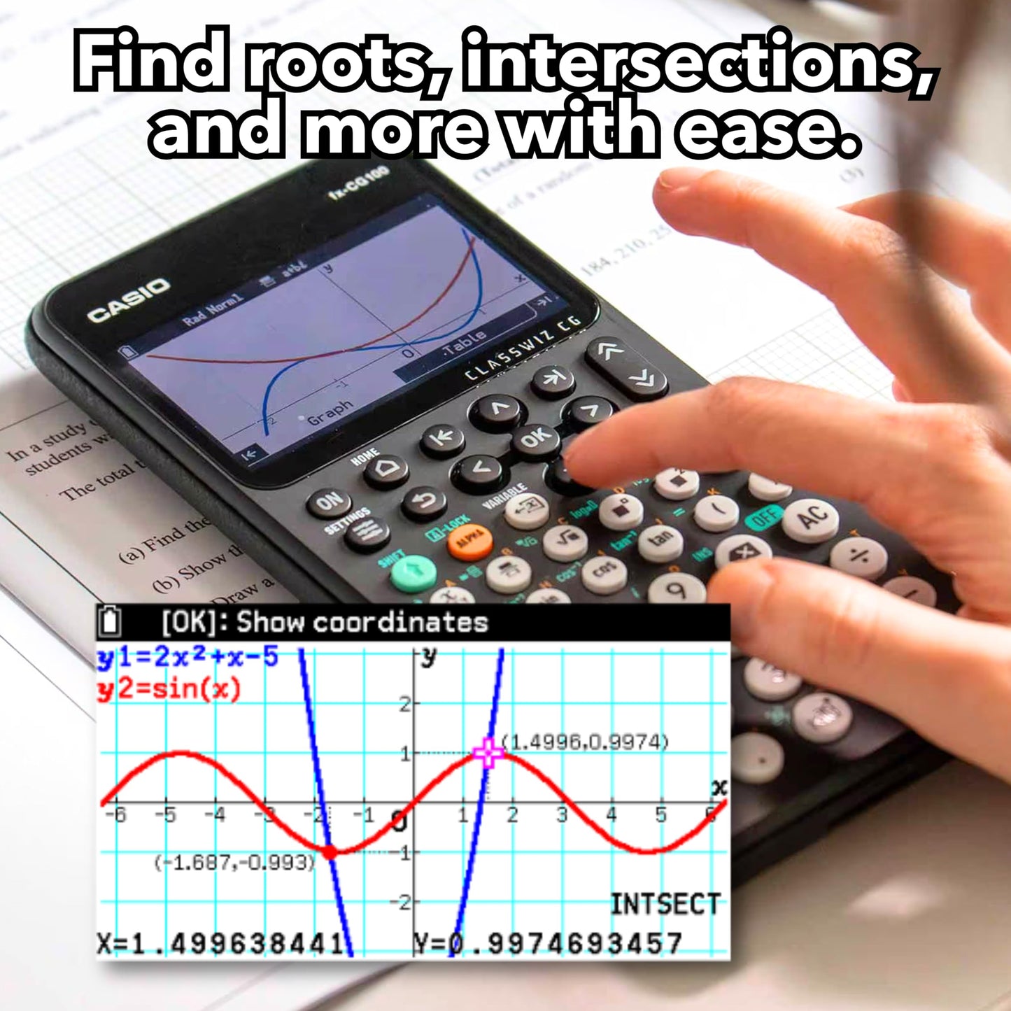 Casio fx-CG100 ClassWiz® Color Graphing Calculator with 3D Graph & Python | Large High-Res Display, Basic & Advanced Functions | Ideal for Exams