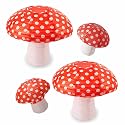4Pcs Mushroom Paper Lanterns, Cynzia Large Paper Lantern Wonderland Forest Jungle Theme Hanging Ornament, 3D Mushroom Decor for Garden, Christmas