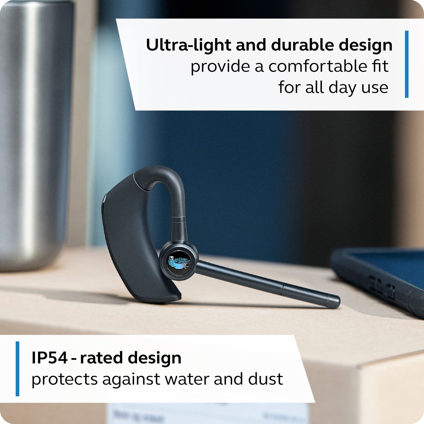 BlueParrott M300-XT SE Mono Bluetooth Wireless Headset with Improved Call Quality for Mobile Phones - 80% Noise Cancellation with 2-Mic Tech - Ideal