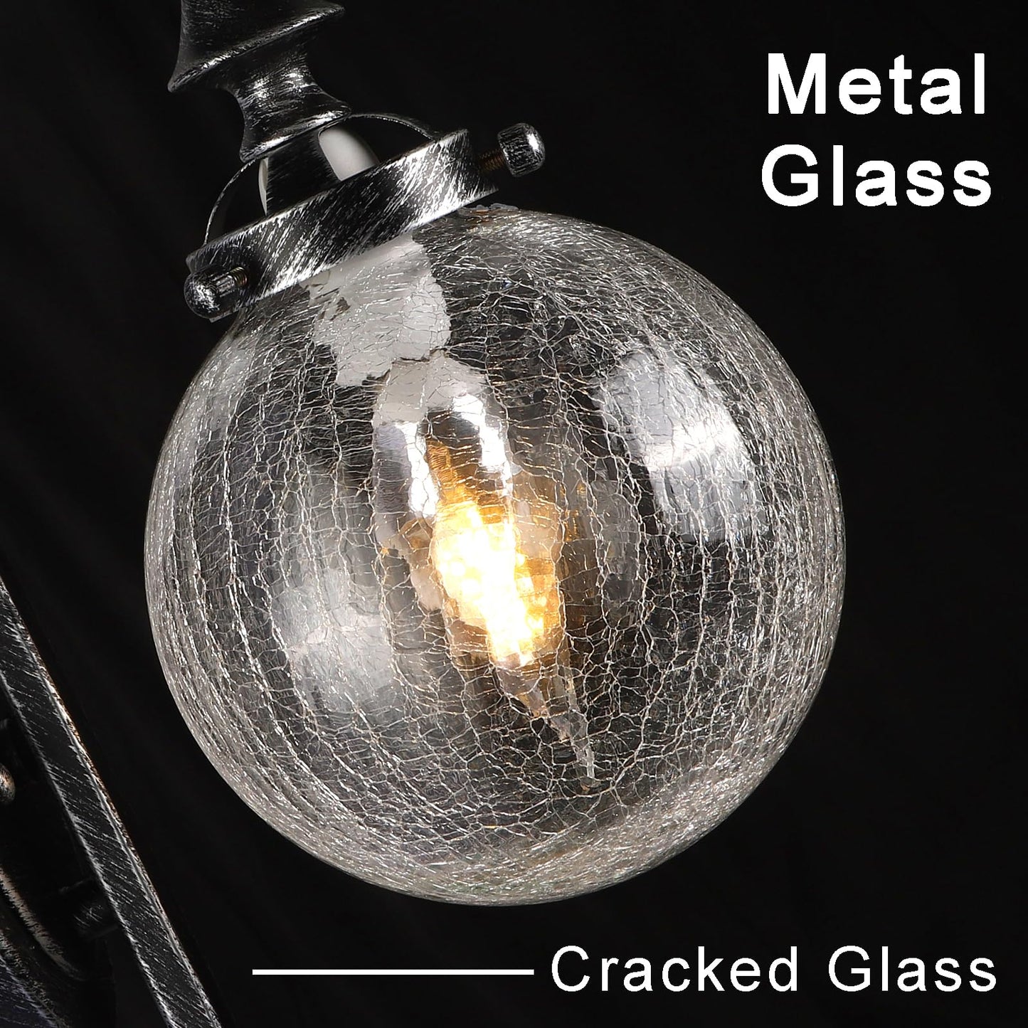 Mgcanyu Globe Glass Wall Sconce Set of 2, Farmhouse Vintage Plug in Wall Light Fixtures Rustic Industrial Wall Lights for Bedroom Bathroom Hallway